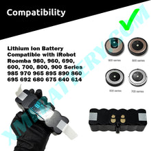 5200mAh Compatible 14.8v 4600mAh Lithium-ion Battery for Vacuum