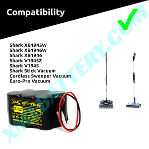 Shark V1945 V1945Z Euro-Pro Battery for Handheld Vacuum