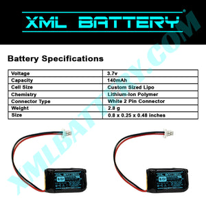 (2 Pack) VXI Blue Parrott Battery B350-XT B350XT 203660 Blue-Parrot for Bluetooth Headset