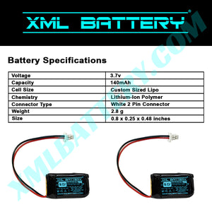 (2 Pack) CS540 Plantronics Battery C054 84479-01 8447901 86180-01 8618001 for Bluetooth
