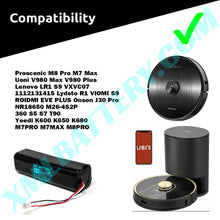 Yeedi K600 K650 K680 M7PRO M7MAX M8PRO 14.4v 5600mAh Lithium-ion Battery for Vacuum