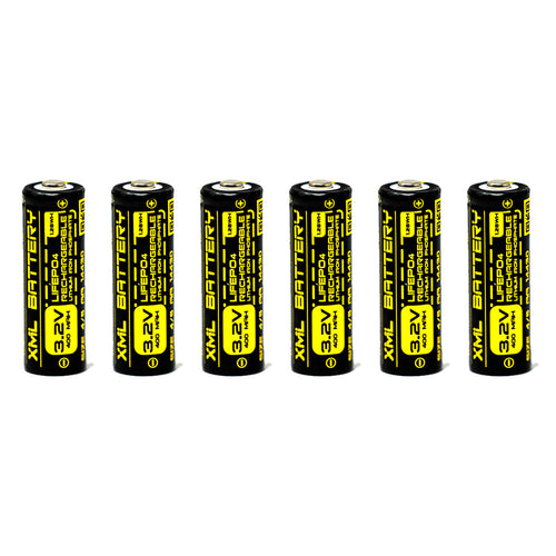 (6 Pack) IFR 14430P LIFEPo4 Battery 3.2v 400mAh For Solar Outdoor and others