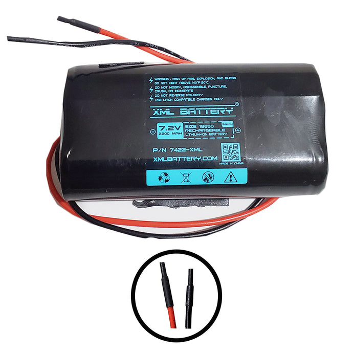 7.2v 2200mAh Lithium Battery Module with Bare Leads