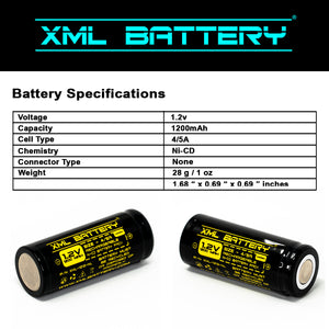 KR-1100AEL Sanyo KR1100AEL Battery Ni-CD Rechargeable Battery Pack Replacement for Exit Sign Emergency Light