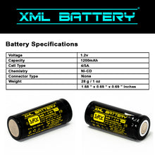 KR1200AUL Battery Ni-CD Rechargeable Battery Pack Replacement for Exit Sign Emergency Light