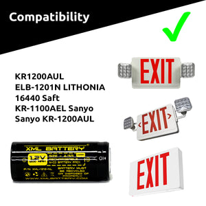 Sanyo KR-1200AUL Battery Ni-CD Rechargeable Battery Pack Replacement for Exit Sign Emergency Light