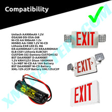 Ni-CD AA 900mAh 1.2v MINBO AA-1000 Battery Pack for Exit Sign Emergency Light