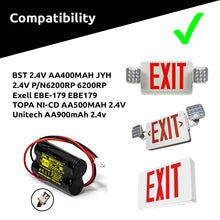 TOPA NI-CD AA500MAH 2.4V AA 500mAh Battery Pack Replacement for Exit Sign Emergency Light