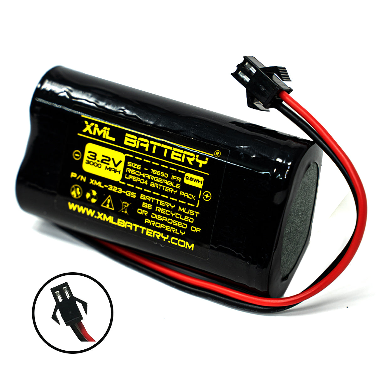 3.2v 3000mAh LIFEPO4 Battery Pack Replacement for Outdoor Solar
