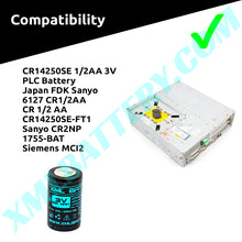 6127 CR1/2AA CR 1/2 AA CR14250SE-FT1 Lithium Battery Replacement for PLC