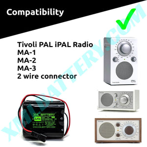 MA-3 Battery MA3 Ni-MH Rechargeable Pack Replacement for Tivoli PAL iPAL Radio