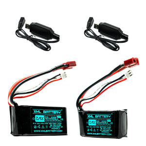 7.4v 1400mAh Li-Po Battery Pack Replacement for RC Car T-Deans Connector