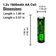 (6 Pack) 1.2v 1600mAh Low Self Discharge Ni-MH Battery General Purpose