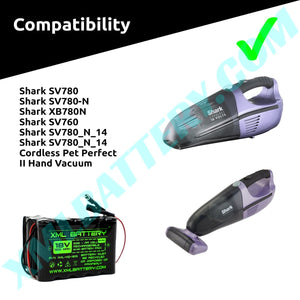 Shark SV780_N_14 SV780N Cordless Pet Perfect II Rechargeable Ni-MH Battery Pack for Handheld Vacuum