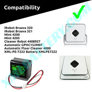 iRobot Braava 320 321 Rechargeable Ni-MH Battery Pack for Automatic Vacuum Robot