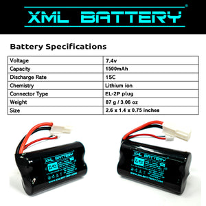 7.4v 1500mAh Li-on Battery Pack Replacement for RC Racing Boat White Connector