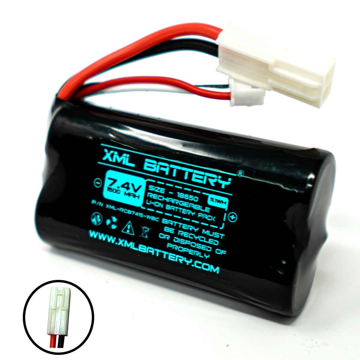 3.7V 1500mAh 18650 Li-ion Battery With USB Charger - SM-2P Joint For RC Cars & Toys