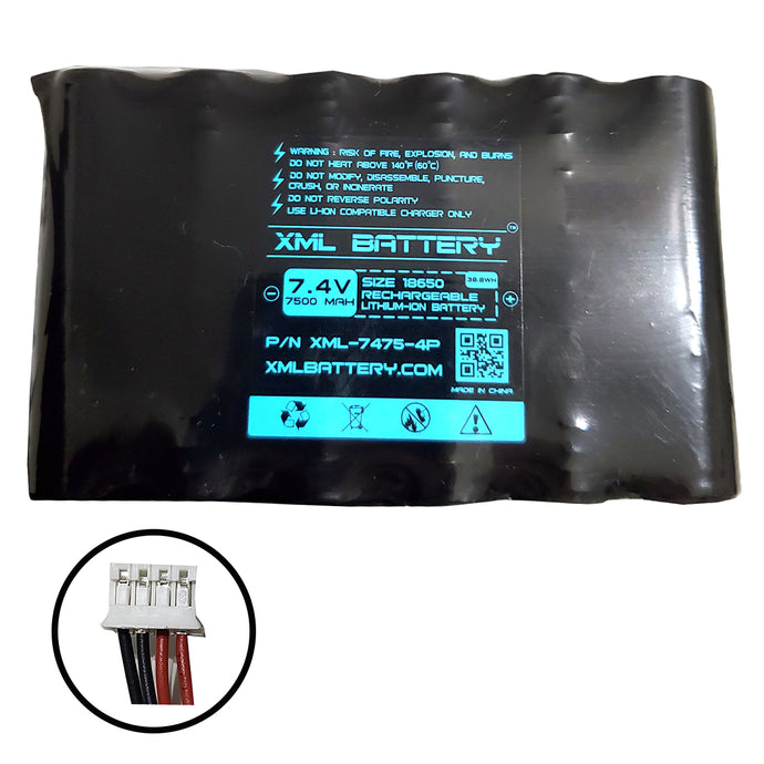 7.4v 7500mAh Li-ion PCB-Protected Battery Pack Replacement for Pelican Lantern Battery